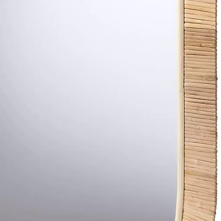 Kirklands Home Oval Mahogany and Rattan Wall Mirror Hot