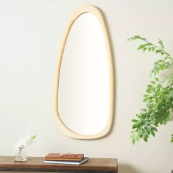 Kirklands Home Oval Natural Wood Wall Mirror New