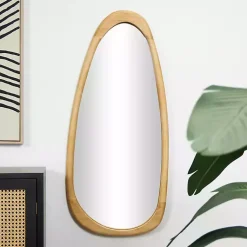 Kirklands Home Oval Natural Wood Wall Mirror New
