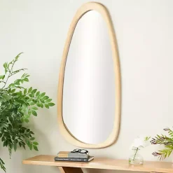 Kirklands Home Oval Natural Wood Wall Mirror New