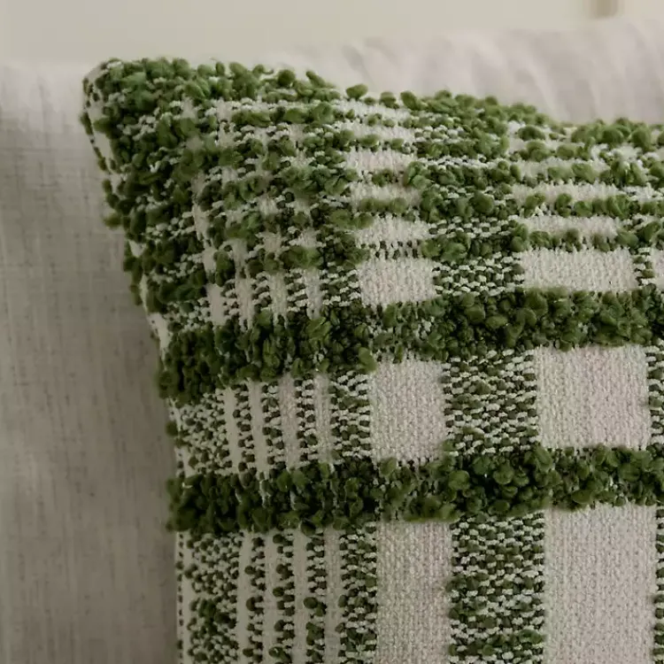 Pillows>Kirklands Home Oversized Green Plaid Pillow