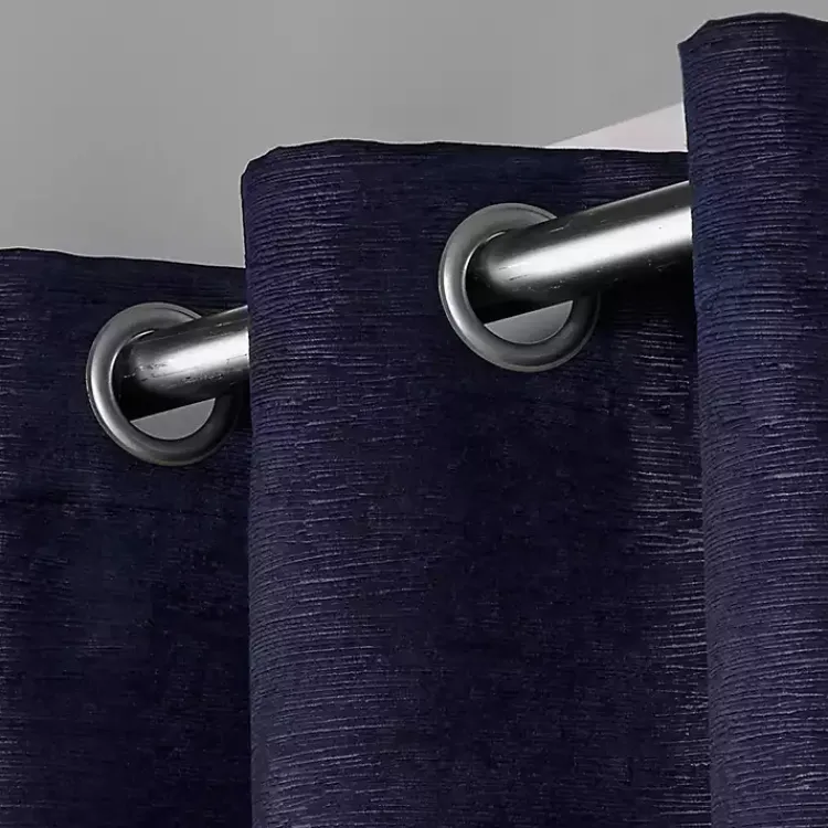 Kirklands Home Oxford Navy Thermal Curtain Panel Set, 84 in. Blue Outlet
