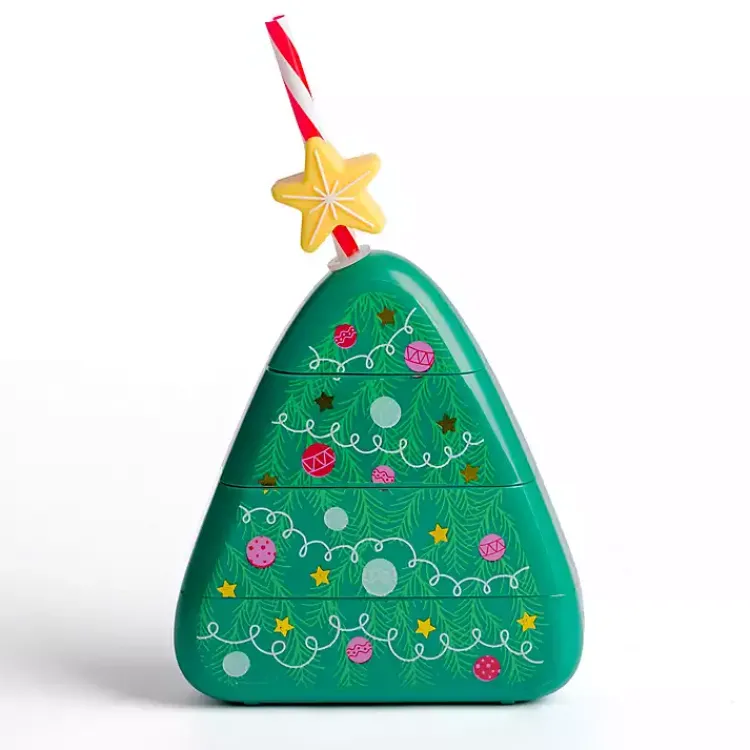 Kirklands Home Packed Party Christmas Tree Sipper Green New