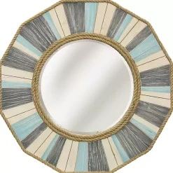 Kirklands Home Painted Nautical Rope Wood Framed Wall Mirror Best