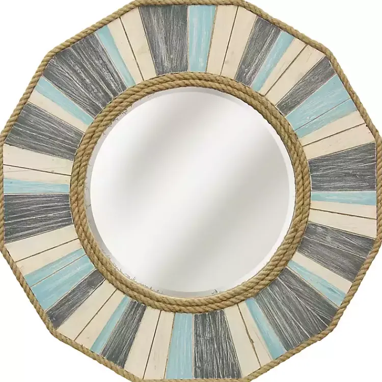 Kirklands Home Painted Nautical Rope Wood Framed Wall Mirror Best