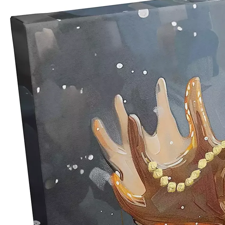 Christmas Art & Wall Decor>Kirklands Home Painty Christmas Moose Canvas Art Print
