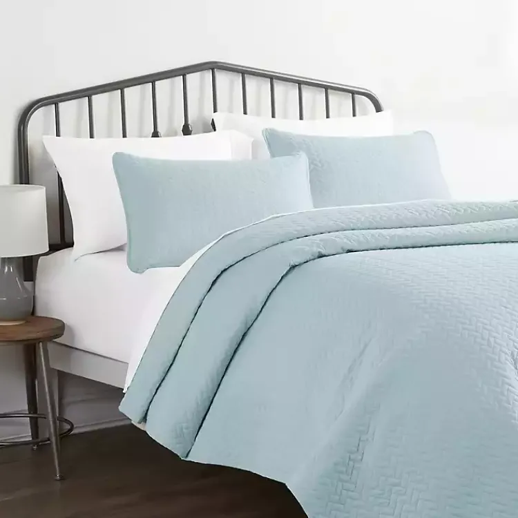 Kirklands Home Pale Herring 3-pc. King Quilted Coverlet Set Blue Discount