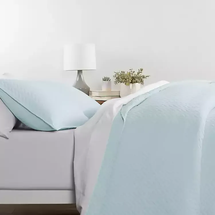 Kirklands Home Pale Herring 3-pc. King Quilted Coverlet Set Blue Discount