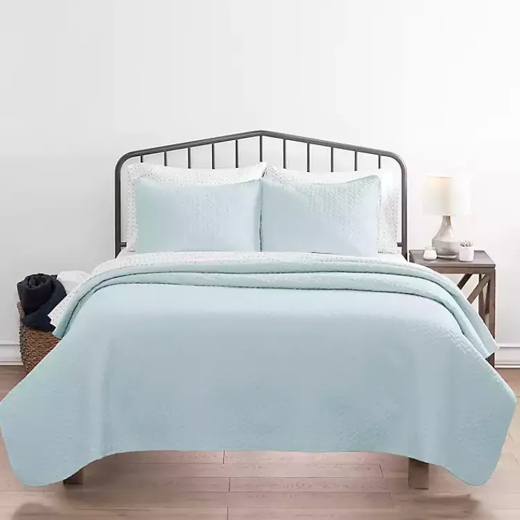 Kirklands Home Pale Herring 3-pc. King Quilted Coverlet Set Blue Discount