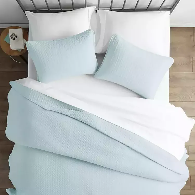 Kirklands Home Pale Herring 3-pc. Twin Quilted Coverlet Set Blue Discount
