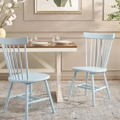 Kirklands Home Pale Parker Spindle Dining Chairs, Set of 2 Blue Discount
