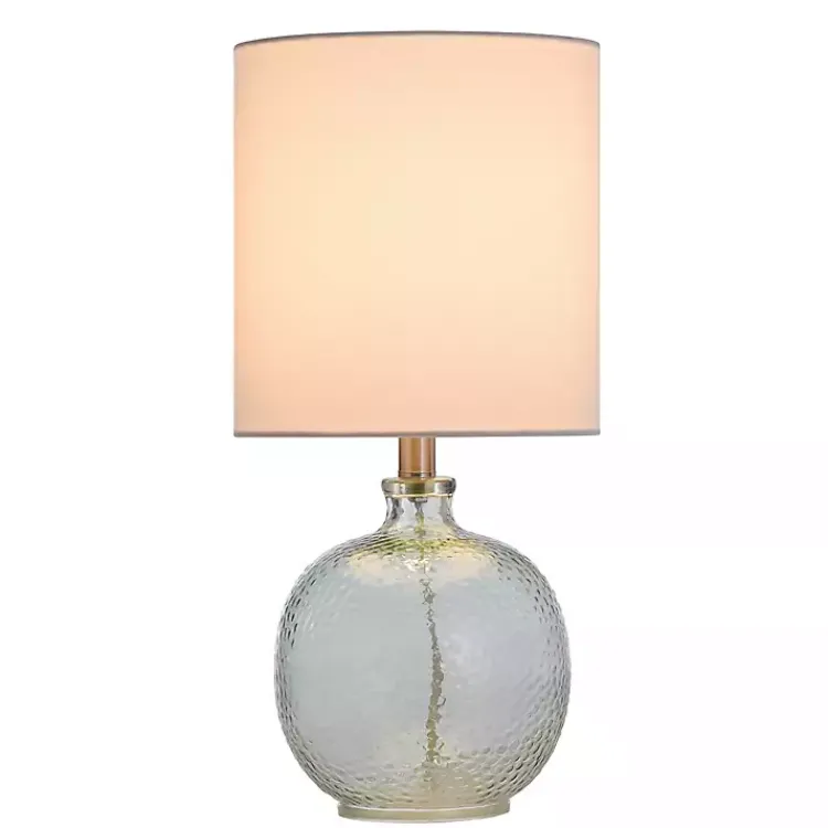 Kirklands Home Pale Blue Tinted Glass Jug Table Lamp White