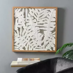 Kirklands Home Palm Leaf II Shadowbox Wall Plaque New