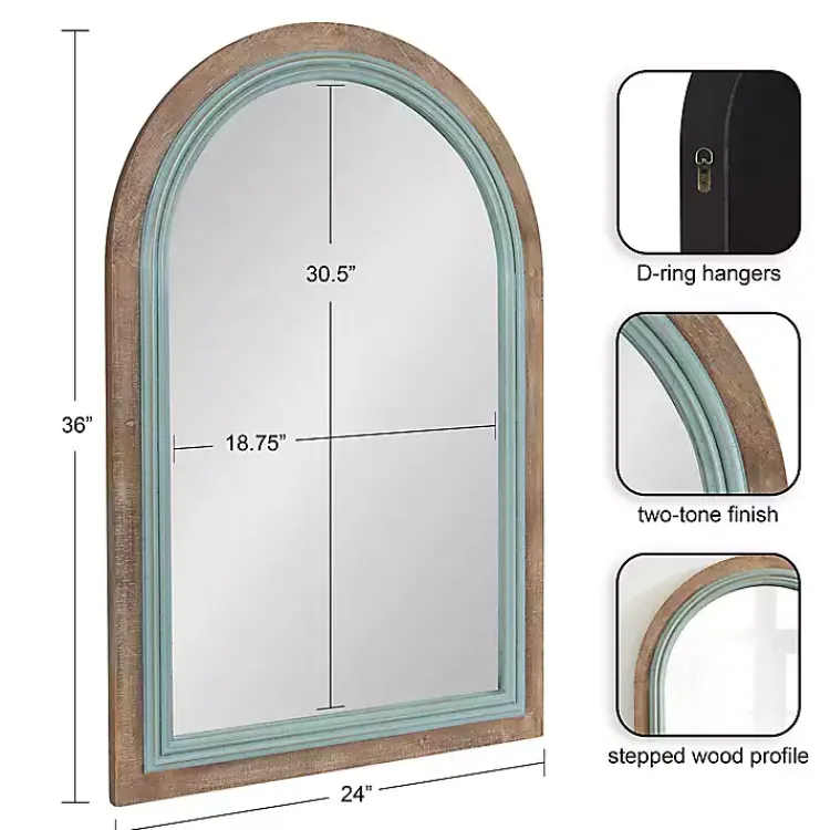 Kirklands Home Palmer Arch Wood Wall Mirror