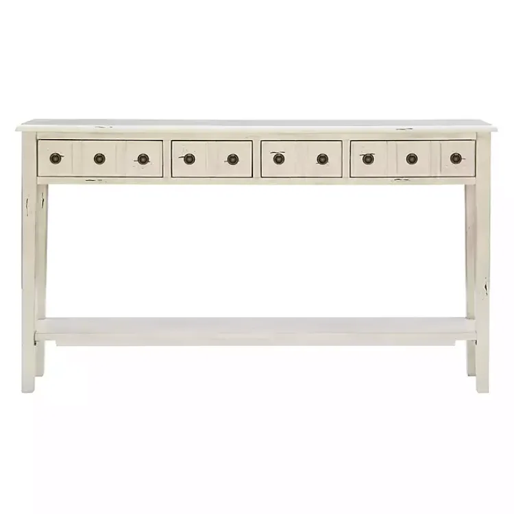 Kirklands Home Paloma Cream 4-Drawer Console Table Ivory Clearance