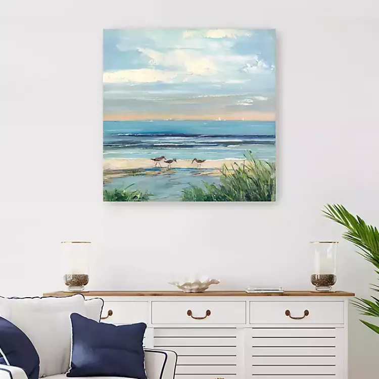 Kirklands Home Paradise Beach Canvas Art Print, 30x30 in. Blue Best