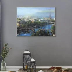Kirklands Home Paris Pedestrian Bridge Framed Canas Art Print Multi New