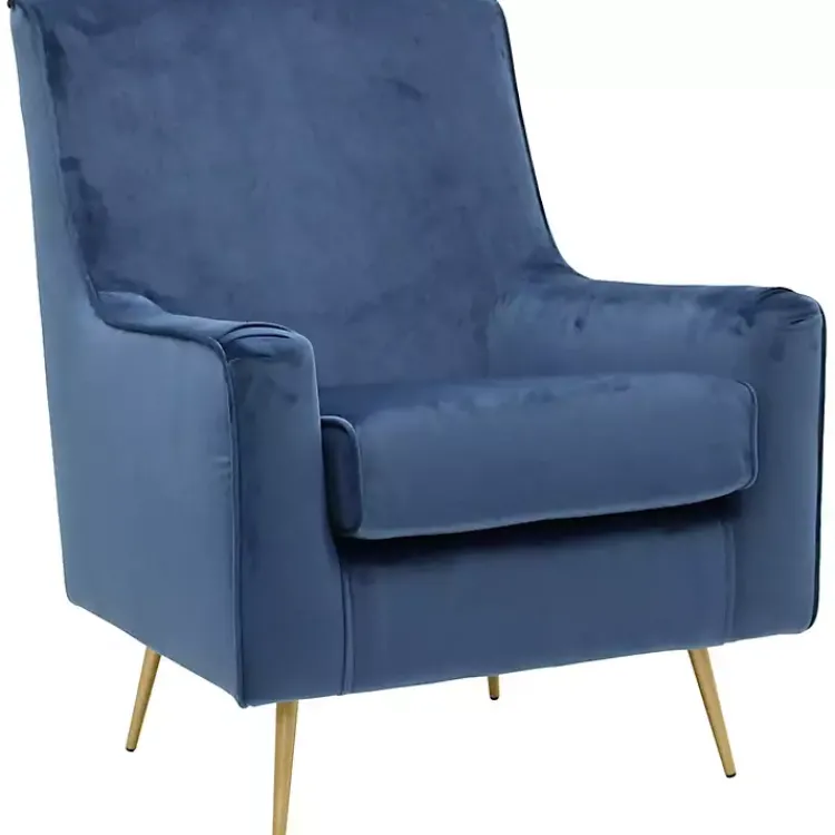 Kirklands Home Parisian Velvet Lana Accent Chair Blue Clearance