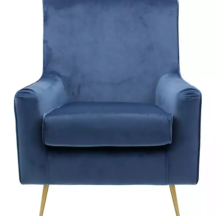 Kirklands Home Parisian Velvet Lana Accent Chair Blue Clearance