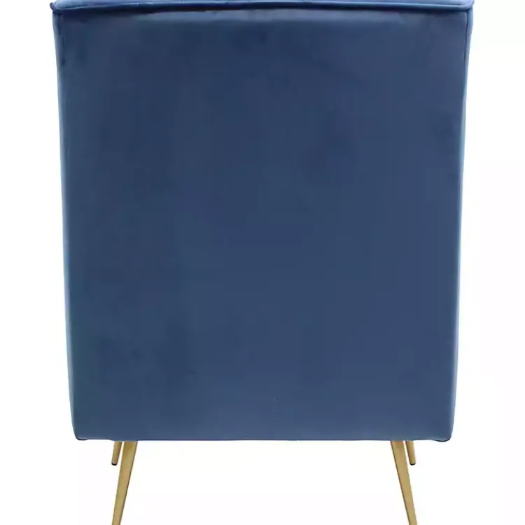 Kirklands Home Parisian Velvet Lana Accent Chair Blue Clearance