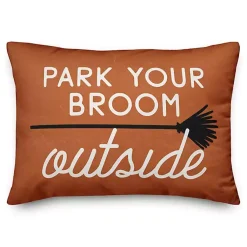 Pillows>Kirklands Home Park Your Broom Outside Halloween Pillow Orange