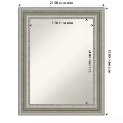Kirklands Home Parlor Silver Framed Wall Mirror New