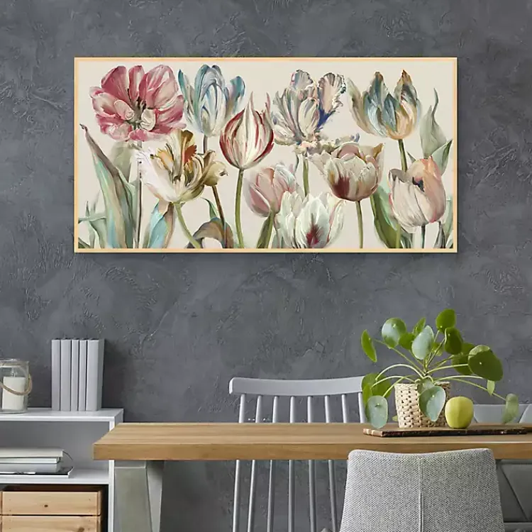 Kirklands Home Parrot Tulips Framed Canvas Art Print Multi