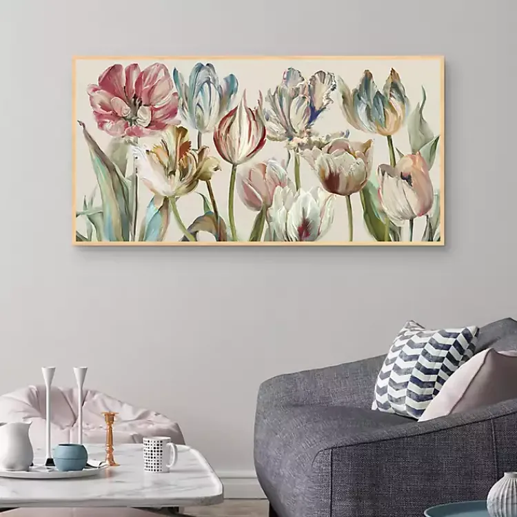 Kirklands Home Parrot Tulips Framed Canvas Art Print Multi