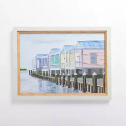 Kirklands Home Pastel Beach Houses Framed Art Print