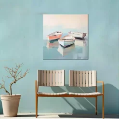 Kirklands Home Pastel Boats Outdoor Canvas Art Print
