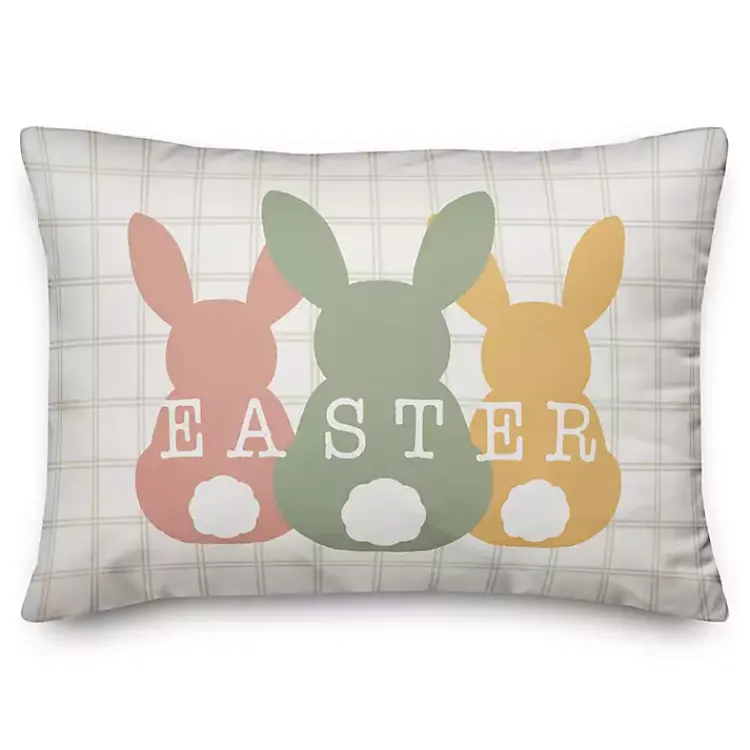 Easter Decorations>Kirklands Home Pastel Easter Bunny Lineup Outdoor Throw Pillow