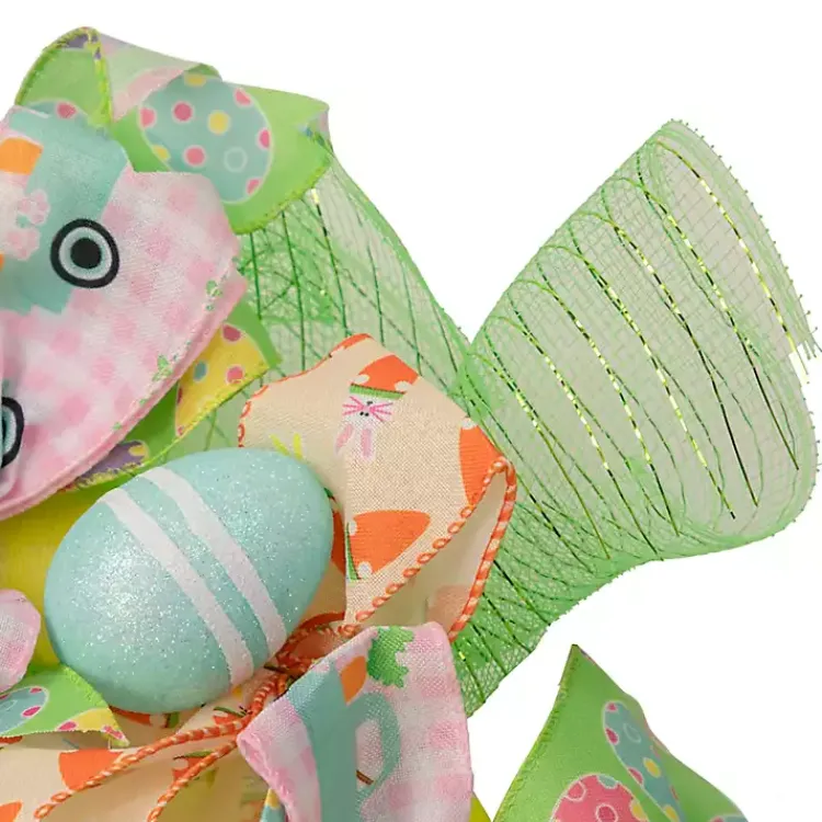 Easter Decorations>Kirklands Home Pastel Easter Eggs and Ribbons Wreath Multi