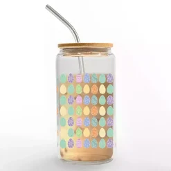 Easter Decorations>Kirklands Home Pastel Egg Pattern Glass Tumbler Multi