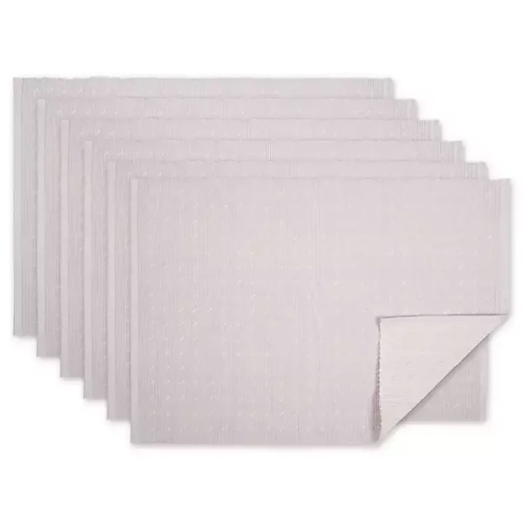 Kirklands Home Pastel Lavender Fog Dobby Placemats, Set of 6 Purple Clearance