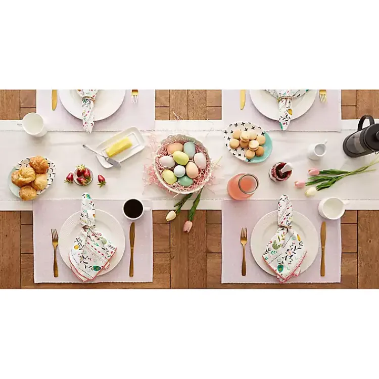 Kirklands Home Pastel Lavender Fog Dobby Placemats, Set of 6 Purple Clearance
