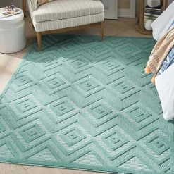 Kirklands Home Pastel Lime Diamond Outdoor Area Rug, 6x9 Green Sale