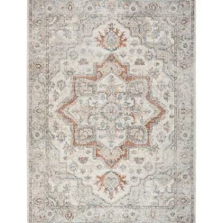 Kirklands Home Pastel Medallion Washable Area Rug, 5x7 Gray Best