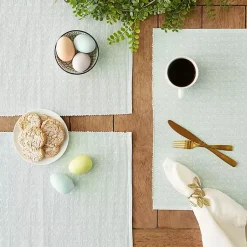 Kirklands Home Pastel Misty Dobby Placemats, Set of 6 Blue Hot