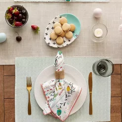Kirklands Home Pastel Misty Dobby Placemats, Set of 6 Blue Hot