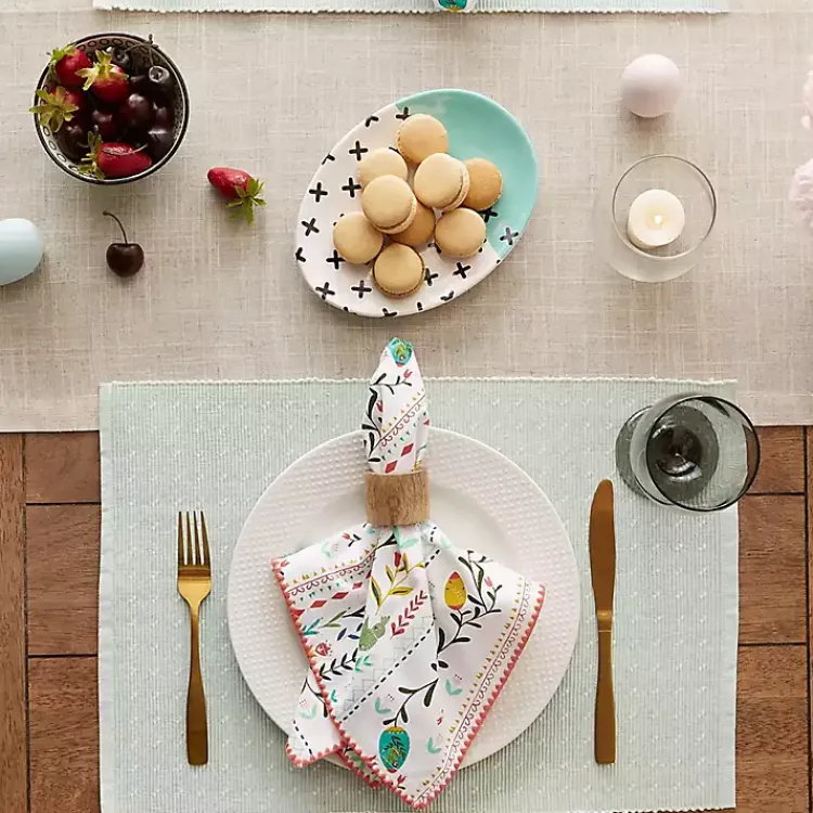 Kirklands Home Pastel Misty Dobby Placemats, Set of 6 Blue Hot