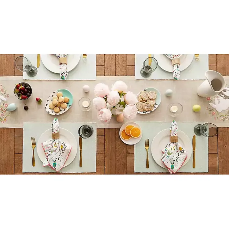 Kirklands Home Pastel Misty Dobby Placemats, Set of 6 Blue Hot