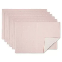 Kirklands Home Pastel Rose Dobby Placemats, Set of 6 Pink Hot