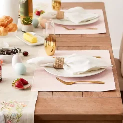 Kirklands Home Pastel Rose Dobby Placemats, Set of 6 Pink Hot