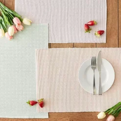 Kirklands Home Pastel Rose Dobby Placemats, Set of 6 Pink Hot