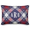 Kirklands Home Patriotic Argyle Monogram Indoor/Outdoor Pillow Best