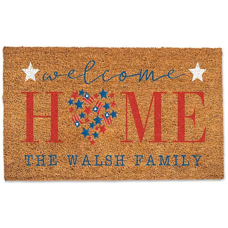 Kirklands Home Patriotic Welcome Home Personalized Doormat New
