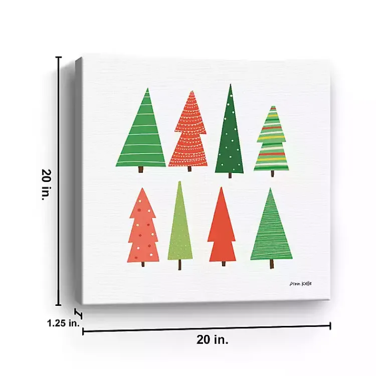 Christmas Art & Wall Decor>Kirklands Home Patterned Christmas Trees Canvas Art Print