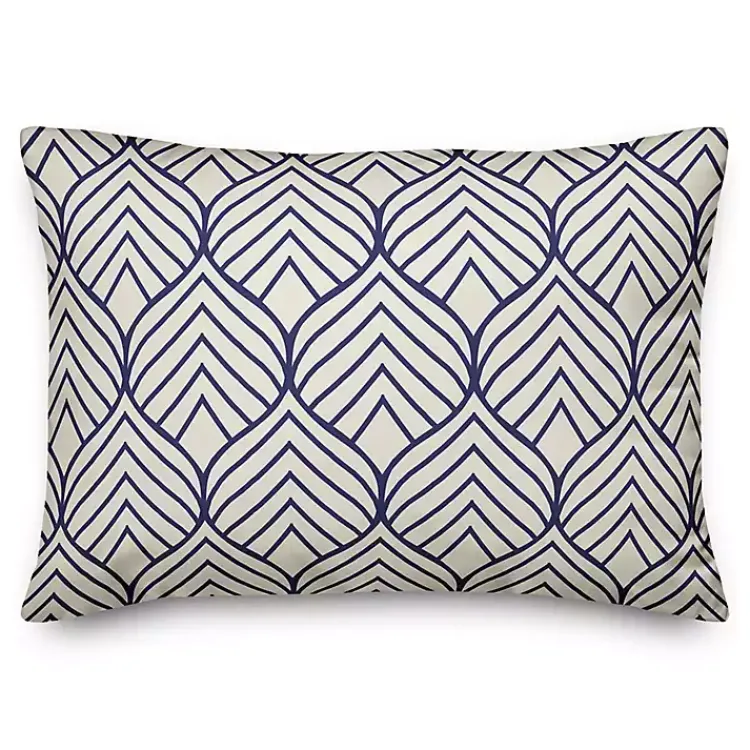 Kirklands Home Patterned Leaves Outdoor Pillow New