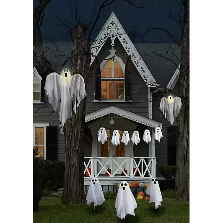 Halloween>Kirklands Home 6-pc. Pre-Lit Ghost Family Decoration White