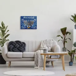 Hanukkah Decorations>Kirklands Home Peace and Light Menorah Canvas Art Print